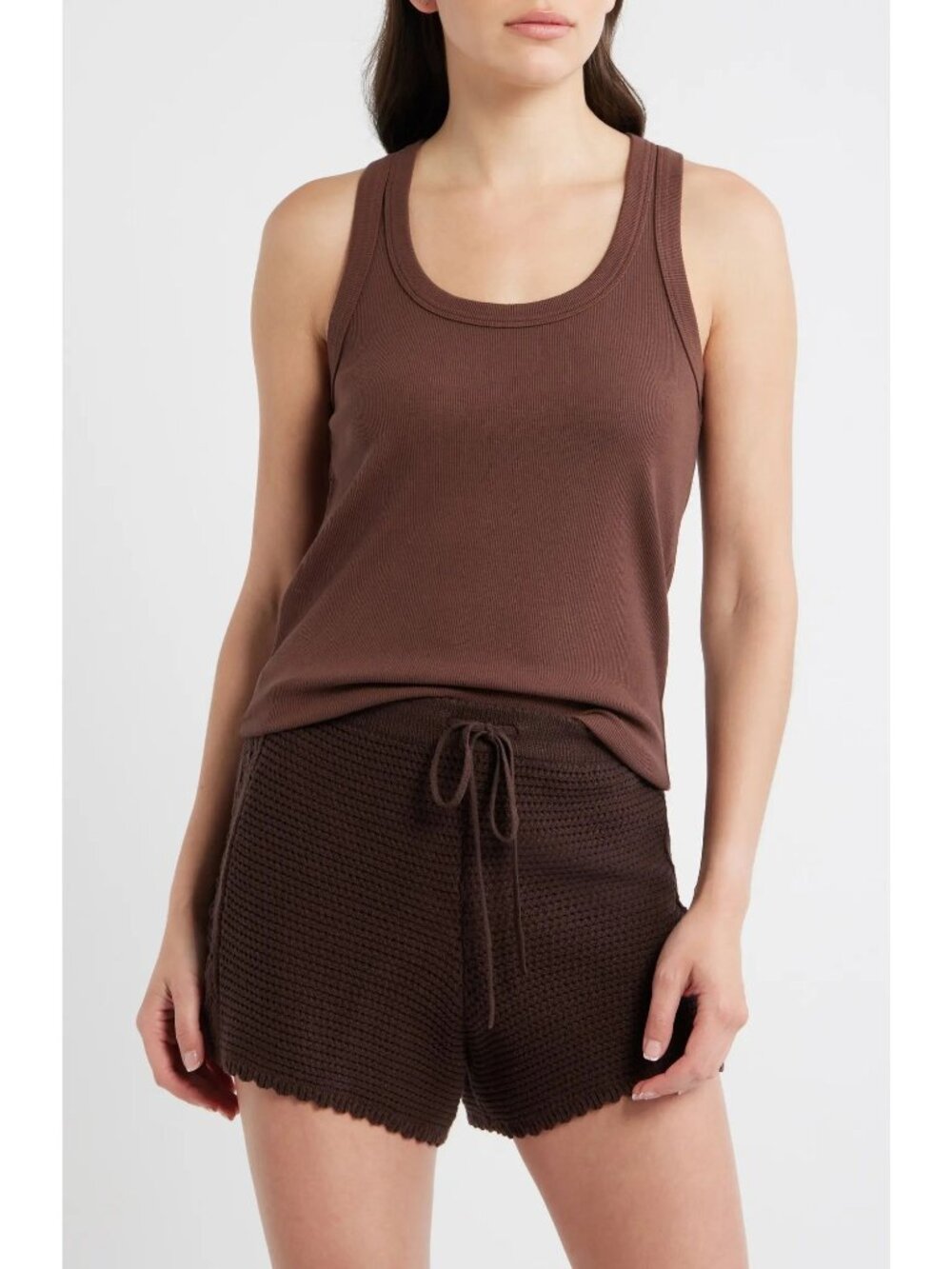 Marine Layer size Small Lexi Sun-In Rib Tank Brown